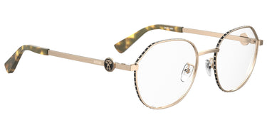 Premium Women Moschino Eyeglasses: MOS586 - Gold Black(2) - SpecSMART Eye Clinic (Diagonal View)\